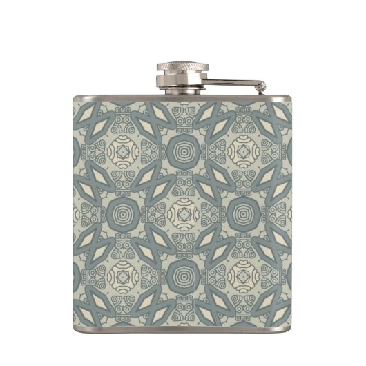 Bunter Retro Musterhintergrund 5 Flachmann (Rückseite)