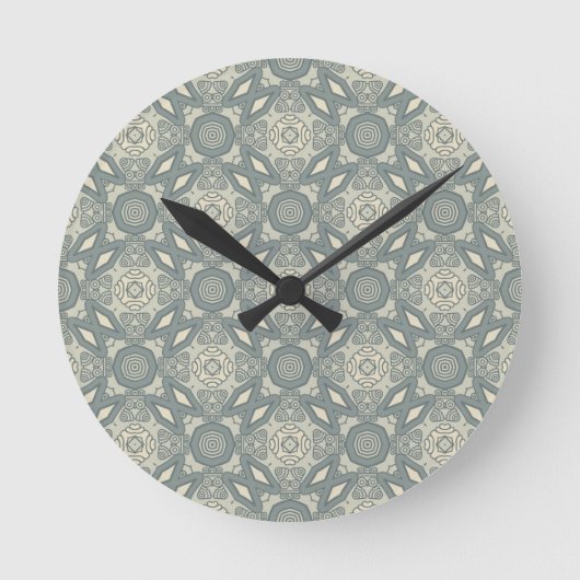Bunter Retro Musterhintergrund 5 Runde Wanduhr (Vorderseite)
