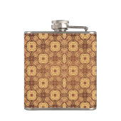 Bunter Retro Musterhintergrund Flachmann (Rückseite)