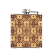 Bunter Retro Musterhintergrund Flachmann (Rückseite)