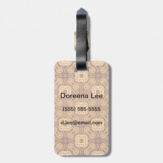 Bunter Retro Musterhintergrund Gepäckanhänger (Rückseite vertikal)