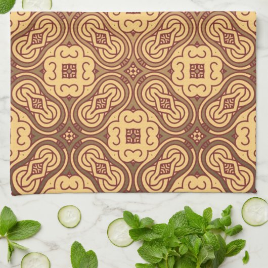 Bunter Retro Musterhintergrund Geschirrtuch (Gefaltet)