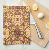 Bunter Retro Musterhintergrund Geschirrtuch (Viertel Falte)