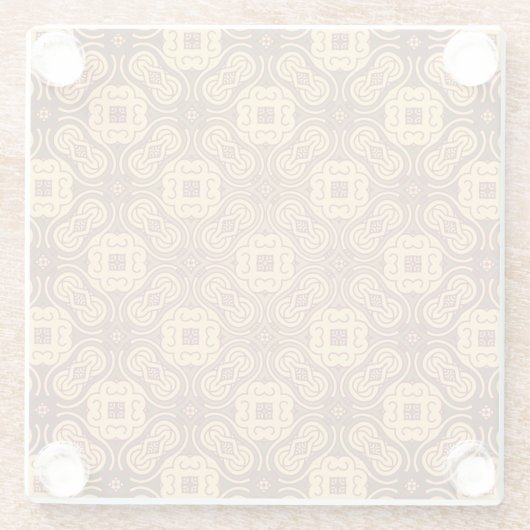 Bunter Retro Musterhintergrund Glasuntersetzer (Rückseite)