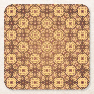 Bunter Retro Musterhintergrund Rechteckiger Pappuntersetzer