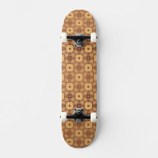 Bunter Retro Musterhintergrund Skateboard (Vorderseite)