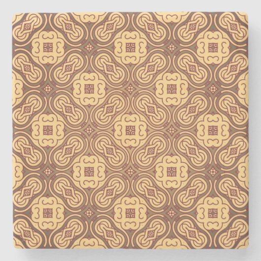 Bunter Retro Musterhintergrund Steinuntersetzer (Vorderseite)