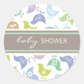 Bunter Retro Runder Aufkleber (Vorderseite)