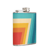 Bunter Retro Streifen - 70er, 80er Entwurf Flachmann (Rechts)