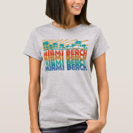 Bunter Retro T - Shirt Palmen-Miami Beach Florida