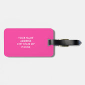 Bunter rosa Monogrammreise-NeonGepäckanhänger Gepäckanhänger (Rückseite horizontal)