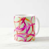 Bunter rosa und orange abstrakter Entwurf Kaffeetasse (VorderseiteRechts)