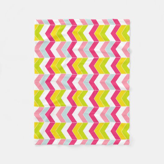 Bunter rosa Zickzack-Zickzack Muster Fleecedecke (Vorderseite)