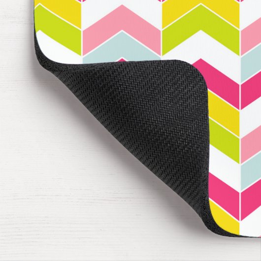 Bunter rosa Zickzack-Zickzack Muster Mousepad (Ecke)