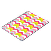 Bunter rosa Zickzack-Zickzack Muster Notizblock (Linke Seite)