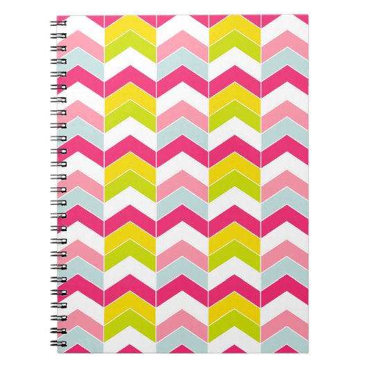 Bunter rosa Zickzack-Zickzack Muster Notizblock (Vorderseite)