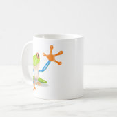 Bunter Rot-Mit Augen Baum-Frosch, der heraus Kaffeetasse (Vorderseite Links)