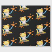 Bunter roter mit Augen Baum-Frosch Geschenkpapier (Flach)