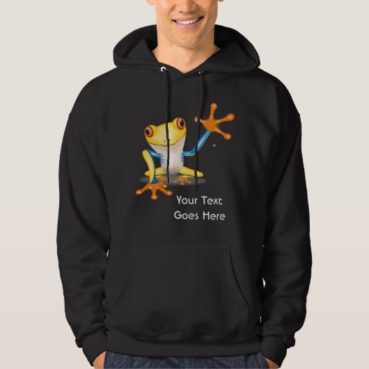 Bunter roter mit Augen Baum-Frosch mit Ihrem Hoodie (Vorderseite)