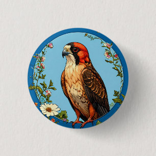 Bunter Rotfußfalke Vogel Button