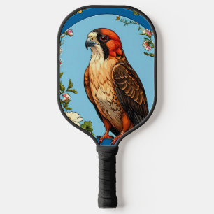Bunter Rotfußfalke Vogel Pickleball Schläger