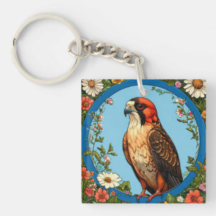 Bunter Rotfußfalke Vogel Schlüsselanhänger