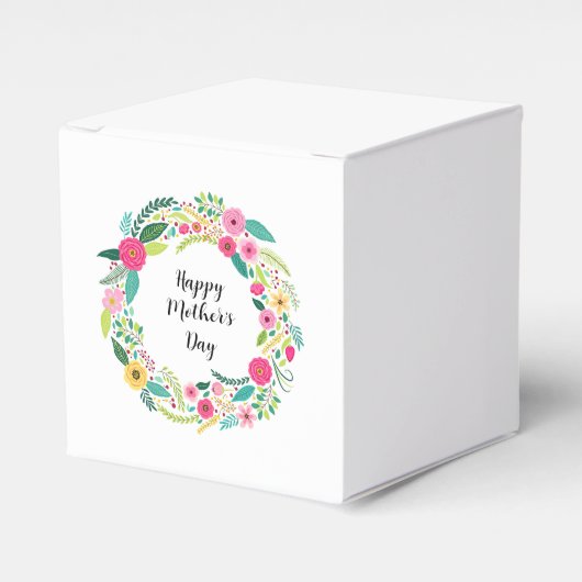 Bunter rustikaler Blumenkranz Geschenkschachtel (Vorderseite)
