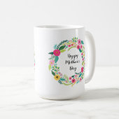 Bunter rustikaler Blumenkranz Kaffeetasse (VorderseiteRechts)