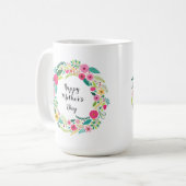 Bunter rustikaler Blumenkranz Kaffeetasse (Vorderseite Links)