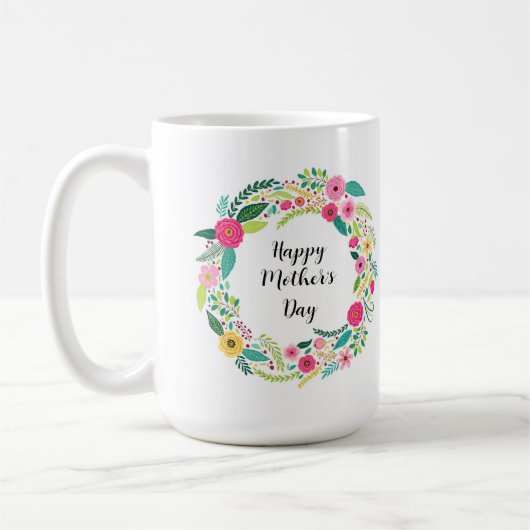 Bunter rustikaler Blumenkranz Kaffeetasse (Links)