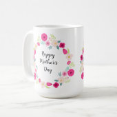 Bunter rustikaler Blumenkranz Kaffeetasse (Vorderseite Links)