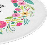 Bunter rustikaler Blumenkranz Schneidebrett (Ecke)