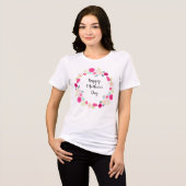 Bunter rustikaler Blumenkranz Tri-Blend Shirt (Vorderseite voll)