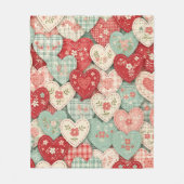 Bunter Rustikaler Herz- Quiltblock Fleecedecke (Vorderseite)