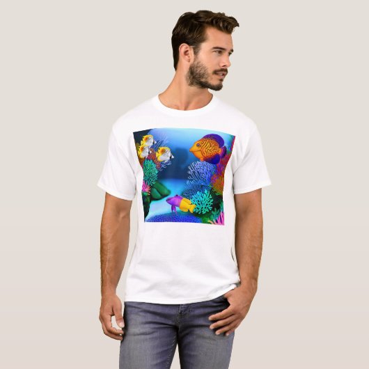 Bunter Salzwasser-Riff-Aquarium-Fisch-T - Shirt (Vorne ganz)