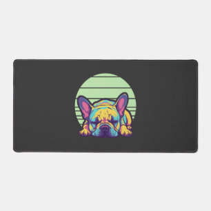 bunter schlafender französischer Bulldogge Schreibtischunterlage