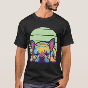 bunter schlafender französischer Bulldogge T-Shirt