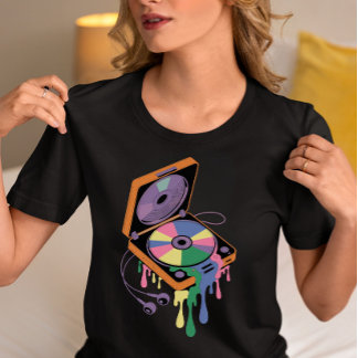 Bunter Schmelz-Plattenspieler Tri-Blend Shirt