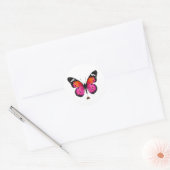 Bunter Schmetterling beim Kacken Runder Aufkleber (Umschlag)