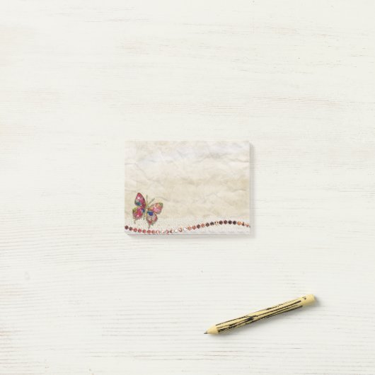 Bunter Schmetterling Post-it Klebezettel (Auf Schreibtisch)