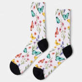 Bunter Schmetterling Socken (Linkes Detail)