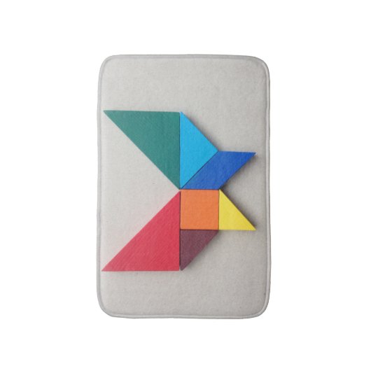 Bunter Schmetterling Tangram Badematte (Vorderseite Vertikal)