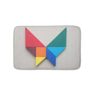 Bunter Schmetterling Tangram Badematte