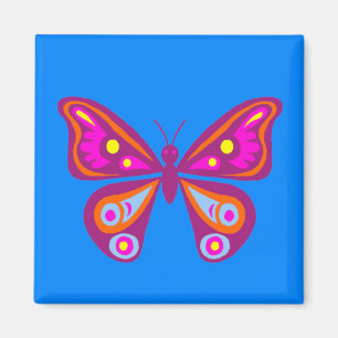 Bunter Schmetterlings-Quadrat-Magnet Magnet