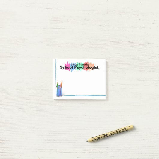 Bunter Schulpsychologe-klebrige Anmerkungen Post-it Klebezettel (Auf Schreibtisch)