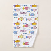 Bunter Schwarm von Fischen Badhandtuch Set (Handtuch)