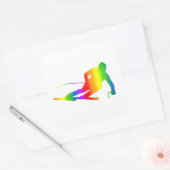 Bunter Ski Regenbogen Aufkleber (Umschlag)