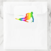 Bunter Ski Regenbogen Aufkleber (Tasche)