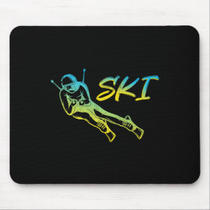 Bunter Skifahrer Wintersport Ski  Mousepad