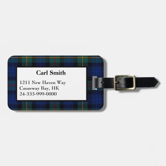 Bunter Smithtartan-karierter Gepäck-Umbau Gepäckanhänger (Vorderseite horizontal)